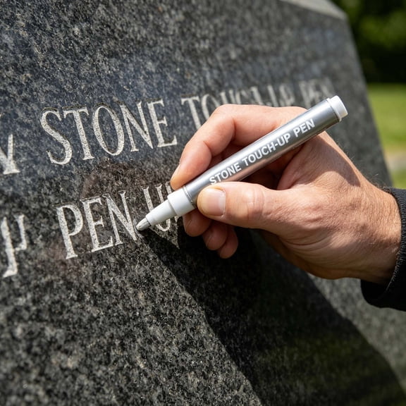 Waterproof Stone Touch-Up Pen,Paint Pens,Tombstone Marker Pen, for Restoring Faded Grave Inscriptions, Waterproof Stone Touch-up Pen(Silver)