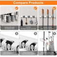 thumbnail image 4 of SUTRAME Mop and Broom Holder Wall Mount, Upgraded Broom Organizer Wall Mount, Stainless Steel Broom Hanger Wall Mount for Home Kitchen Garden Laundry Garage (3 Racks with 4 Hooks), 4 of 7