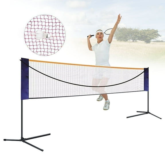 20FT Badminton Net Set Simple Folding Volleyball Tennis Net Frame Portable Adjustable