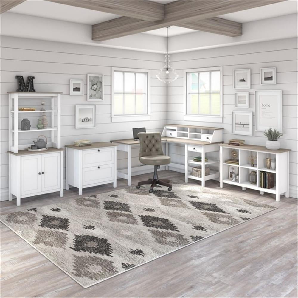 Mayfield 2 Drawer Lateral File Cabinet in Shiplap Gray and Pure White