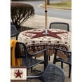 thumbnail image 5 of Outdoor Tablecloths with Umbrella Hole & Zipper, Texas Star Vintage 54x54 Inch Square Tablecloths, Red Berry Retro Art Farmhouse Waterproof Table Cloth, Patio/Pool/Picnic Table Covers, 5 of 8