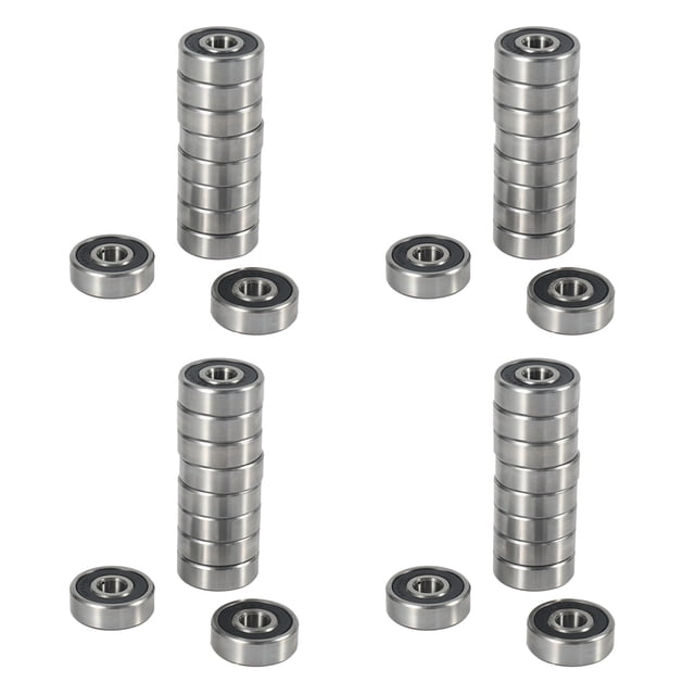 40Pcs 628RS 8mmx24mmx8mm Rodamiento de Bolitas Profundo Miniatura Sellado Doble del Surco