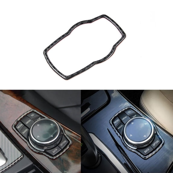 Xotic Tech Carbon Fiber Multi-Media Panel Controller Knob Sticker Interior Trim Frame For BMW 3 4 Series F30 32