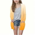 thumbnail image 2 of ATOGUTA Cardigan Girls Kids Long Cardigan Open Front Outerwear with Pockets Size 5T-14, Yellow, 2 of 6