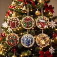 thumbnail image 5 of 6 Pcs Christmas Wooden Diamond Painting Ornament Kit,Round DIY Diamond Art Hanging Pendant Set with Pattern,Handmade Craft Supplies for Christmas Tree Decor,Holiday Family G, 5 of 5