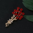 thumbnail image 4 of enjoywould Femmes Émail Rose Fleur Bouquet Forme Broche Pin Coréen Style Brillant Strass Incrustation Robe Manteau Badge Bijoux Accessoires, 4 of 4