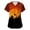 Orange #015, variant on Halloween Scrub Tops for Women Plus Size Funny Short Sleeve Spooky Spider Cobweb Printed Scrubs Horror V Neck Scrub Shirts Nursing Uniform Medical Nurse Workwear with Pockets, L