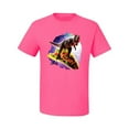 thumbnail image 2 of Wild Bobby, Trippy Galactic T-Rex on Taco, Pop Culture, Men Graphic Tees, Neon Pink, 5XL, 2 of 3