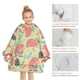 thumbnail image 6 of Cute Pink Hedgehog Pattern Blanket Hoodies for Kids 6-13YR Oversize Wearable Blanket Hoodies for Boys Girls Teens, 6 of 7