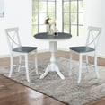 thumbnail image 3 of 30 in Wood Counter Height Dining Table with 2 Stools in White/Heather Gray, 3 of 4