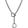 thumbnail image 1 of Heart O ring Slip Chain Necklace for Women Stainless Steel Cuban Chain Heart Necklace Punk Rock Collar Necklace Handmade Adjustable Lariat Y Necklace, 1 of 5