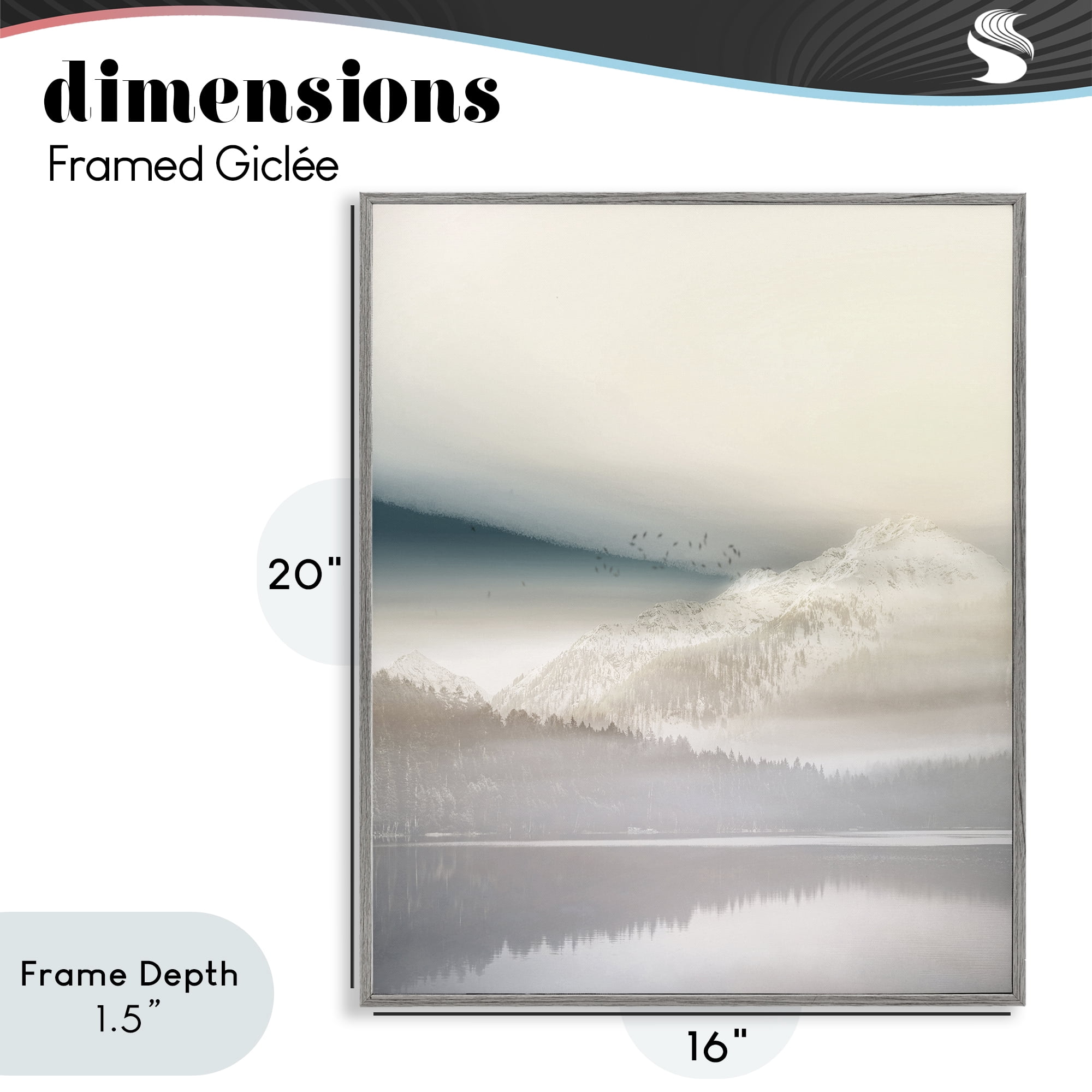 Stupell Industries Mountainous Vanilla Landscape Gray Framed Giclee Art, design by Gemma Bardot