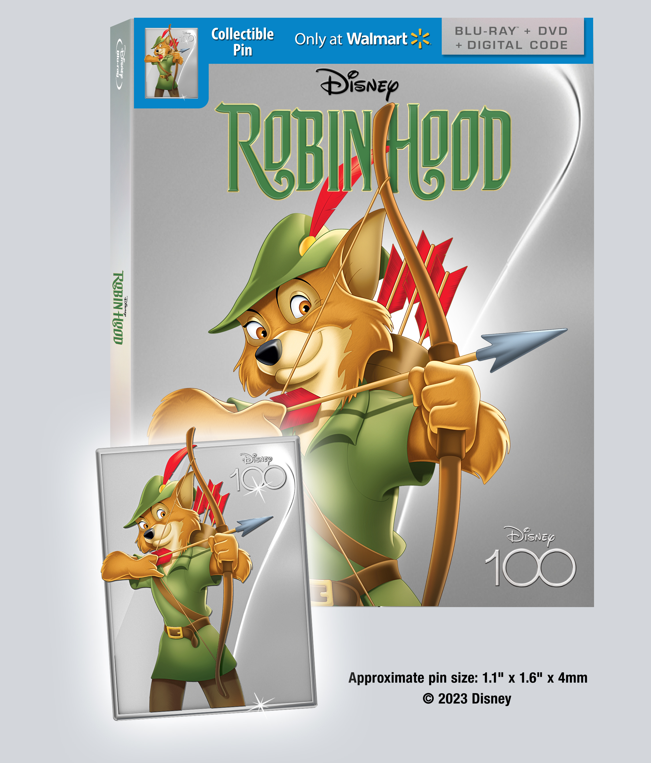Robin Hood - Disney100 Edition Walmart Exclusive (Blu-ray + DVD + Digital Code) - image 5 of 11