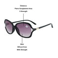 thumbnail image 3 of 3 Pairs of BIFOCAL Oversized Tinted Gray Sunglasses Black Reading Glasses Boutique Readers For Women +2.00, 3 of 4