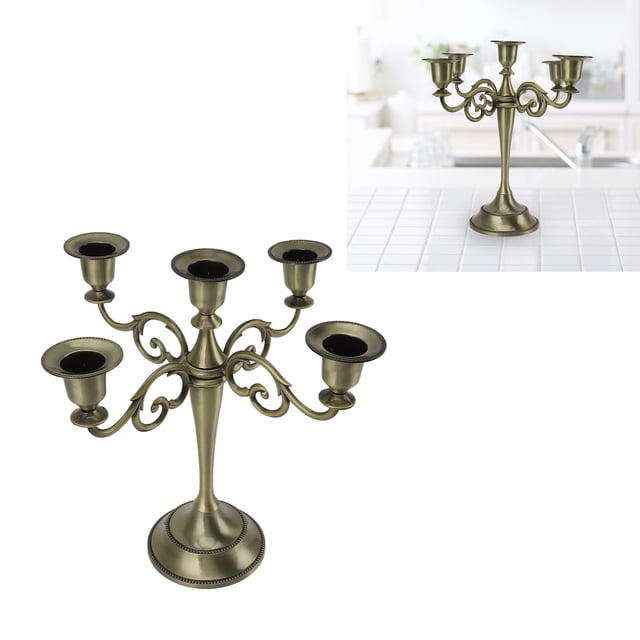 Candelabro Vintage, Candelabro De 5 Brazos, Candelabros Para Velas De Pilar, Candelabro Gótico, Elegante Candelabro Para Bodas, Iglesias, Comedores, Decoración Del Hogar