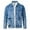 Blue, variant on Winter Jackets for Men Male Winter Solid Pocket Denim Jacket Long Sleeve Button Fly Pocket Jacket Coat Size:3XL