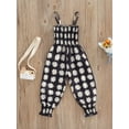 thumbnail image 4 of SAYOO Kids Summer Jumpsuits Daisy Print Elastic Tied-Up Strappy Sleeveless Siamese Trousers for Girls 9 Months to 3 Years, 4 of 9