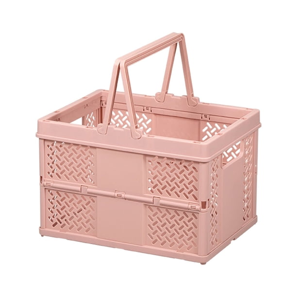 Cesta De Almacenamiento Plegable, Contenedor Organizador De Plástico Plegable Con Asas, 24 X 18 X 16 Cm Para Picnic, Compras, Diseño Fácil De Limpiar Y Ventilado Para,Vsgery