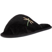 Joules Slippet Luxe Womens Fluffy Mule Sandal In Black Size 5/6