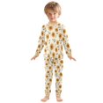 thumbnail image 6 of FORMRS Toddler Unisex Long Sleeve Top and Pants Pajama Set 2-Piece Sleepwear, Sizes 18M-8Y, Beige Sunflower Pattern, 6 of 6