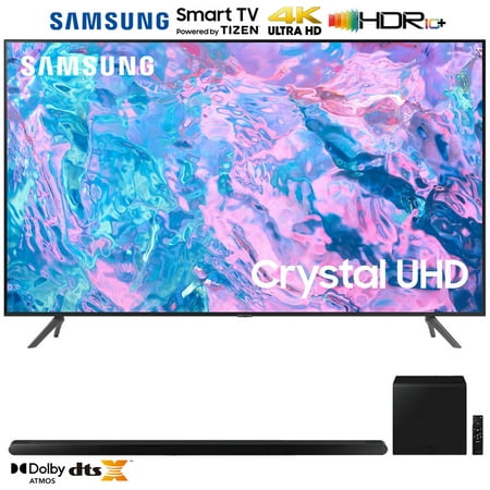 Samsung UN58CU7000 58 inch Crystal UHD 4K Smart TV (2023 Model) Bundle with Samsung HW-S800B 3.2.1ch Soundbar (Black) with Wireless Dolby Atmos DTS:X