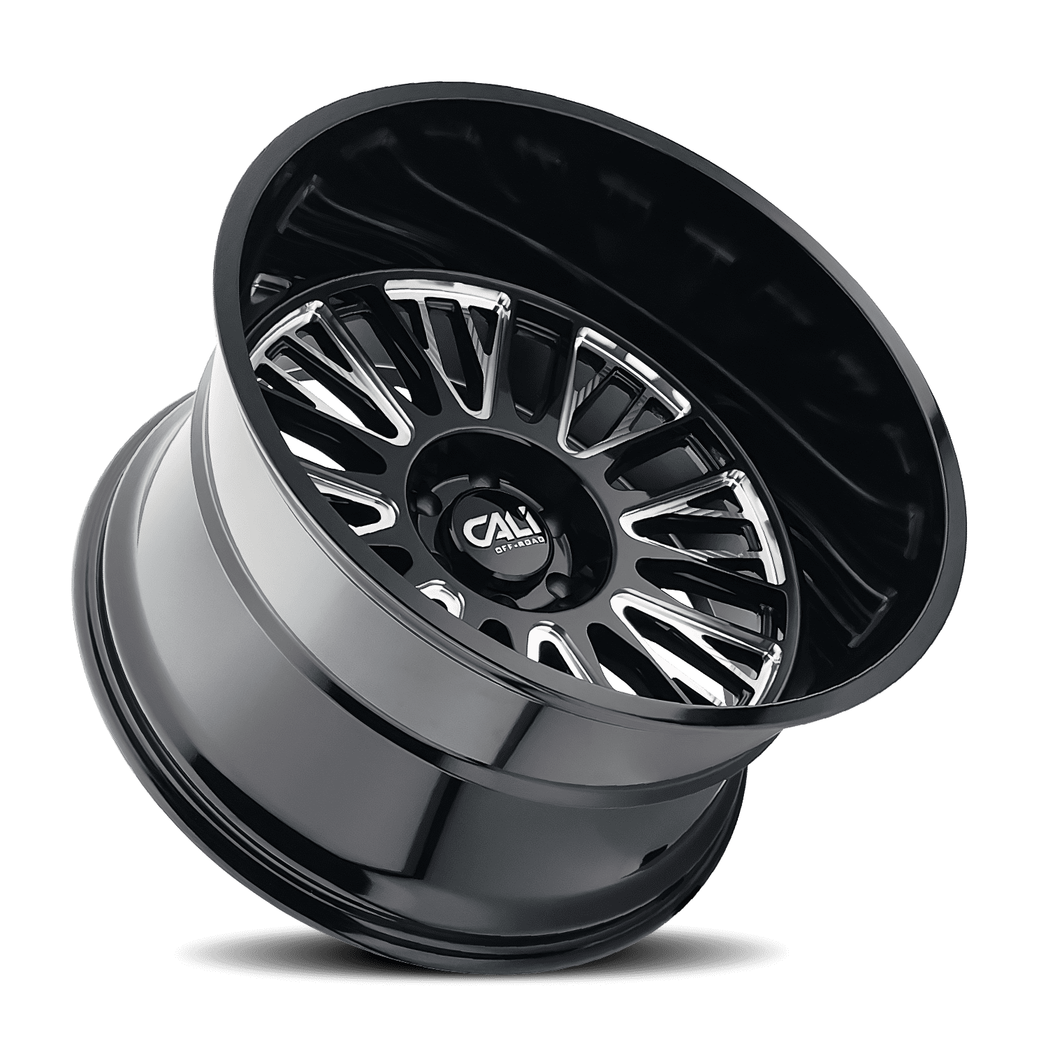 24x14 Cali Off-Road 9116 Vertex Black and Milled Wheel 6x135 (-76mm)