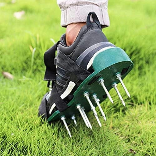 Lawn Aerator Shoes 1 Pair Grass Spiked Gardening Walking Revitalizing Lawn Aerator Sandals Nail Shoes Yard Garden Tool Scarifier Cultivator