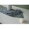 thumbnail image 4 of Nvzi Triangle Tassel Table Runner Green Wave Nordic Jacquard Geometric Table Flag Tassel Fashion Tea Flag Meal Flag Long Strip Polyester Cotton Tablecloth,Blue 11.81*55inch, 4 of 5