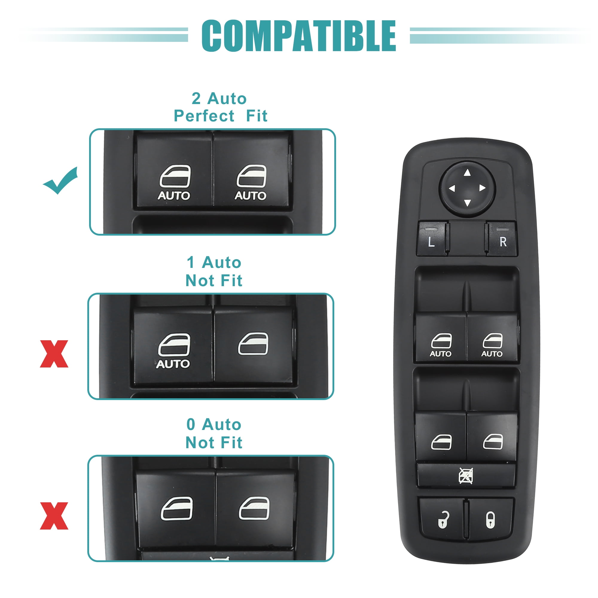 Unique Bargains Front Left Driver Side Power Window Switch Fit for Dodge Charger 2013-2014