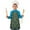 Green Sun Moon, variant on Green Ghost Bat Pattern Kids Aprons for Girls and Boys,Adjustable Neck Strap Toddler Aprons for Kids Cooking Baking