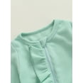 thumbnail image 4 of Honganda Baby Girl Long Sleeve Romper, Foot Warp Pure Color Ruffles Playsuit, 4 of 9