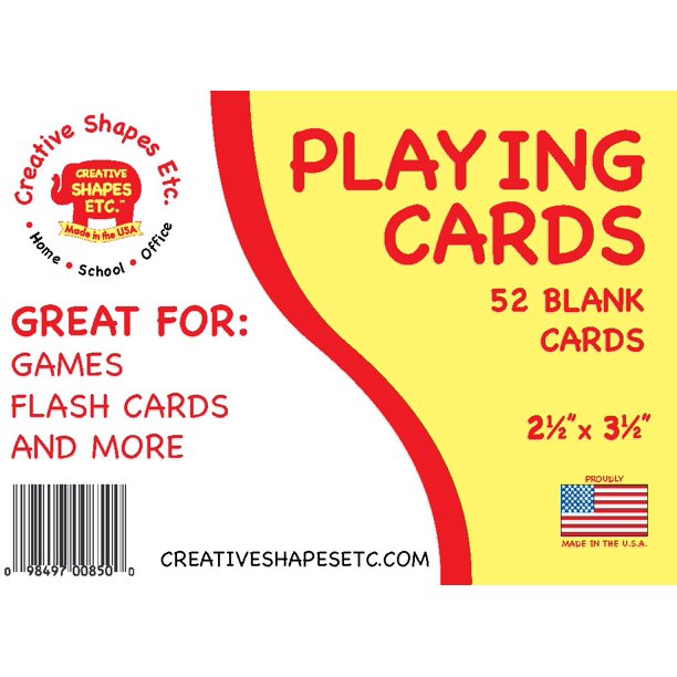 Playing Cards 2.5" x 3.5" Blank White