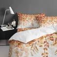 thumbnail image 4 of Farmhouse King Size Comforter Set, Watercolor Orange Eucalyptus Leaf Rusticl Soft Bedding for All Seasons, 4 Pcs Bed Set with 1Comforter (90"x106") ,1 Sheet(94"x116"), 2 Pillowcases (19"x35"), 4 of 7
