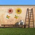 thumbnail image 6 of GRNSHTS Metal Flower and Butterfly Wall Decor, 4PCS Metal Outdoor Wall Art Decor, Metal Fence Art Wall Sculptures for Indoor Outside Garden Patio Wall Decorations, 6 of 12