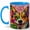 Blue, variant on Colorful Corgi Coffee Mug, Rainbow Dog Mug, Ceramic 11 oz