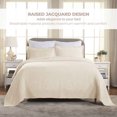 thumbnail image 2 of Superior Geometric Fret Cotton Decorative Bedspread and Sham Set, Twin, Ivory, 2 of 9