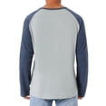 thumbnail image 3 of Camisetas de manga larga estilo béisbol para hombres INSPIRE CHIC Edición, Henley, 2XL, gris y azul marino, 3 of 6