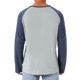 thumbnail image 3 of Camisetas de manga larga estilo béisbol para hombres INSPIRE CHIC Edición, Henley, 2XL, gris y azul marino, 3 of 6