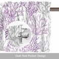 thumbnail image 6 of Summer Purple Ocean Coral Valance Curtain Purple Gradient Window Valances Rod Pocket Short Curtains Window Treatments for Kitchen Bedroom Bathroom Laundry 60" x 18", 6 of 9