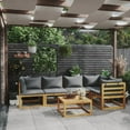 thumbnail image 1 of vidaXL 6 Piece Garden Lounge Set with Cushions Solid Acacia Wood, 1 of 5