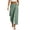 Green, variant on HomeDM Capris Pants for Women Wide Leg Pants with Pockets High Waisted Khaki Lounge Work Trousers Size L