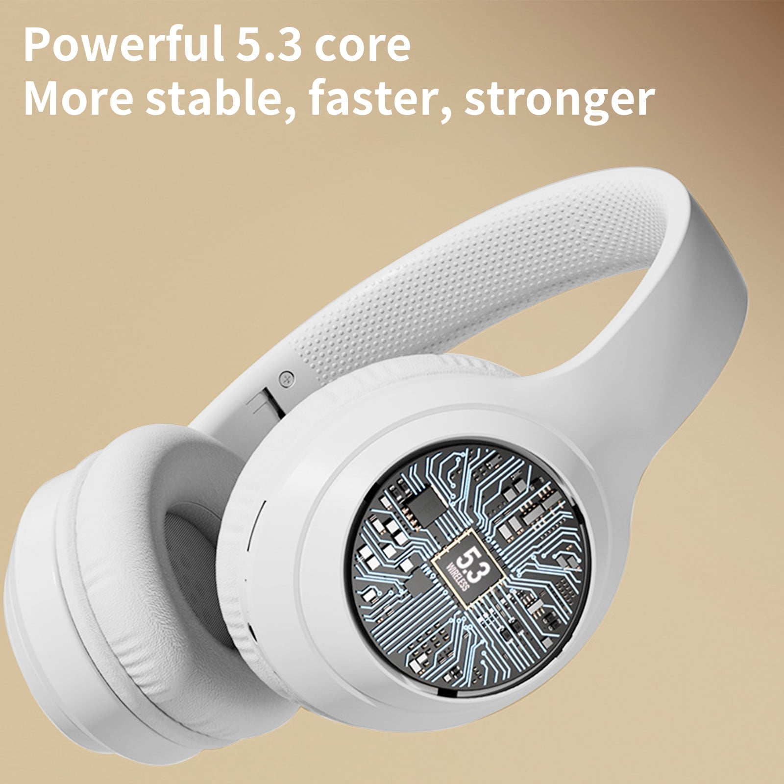 SPOORYYO Bluetooth Headphones Wireless, Over Ear Stereo Wireless Headset 16H Playtime with deep bass,Bluetooth Headphones with Microphone, Foldable Stereo Wireless Headset