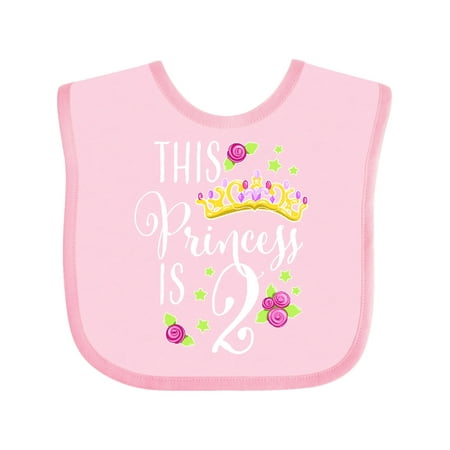 

Inktastic This Princess is Two- second birthday Gift Baby Girl Bib