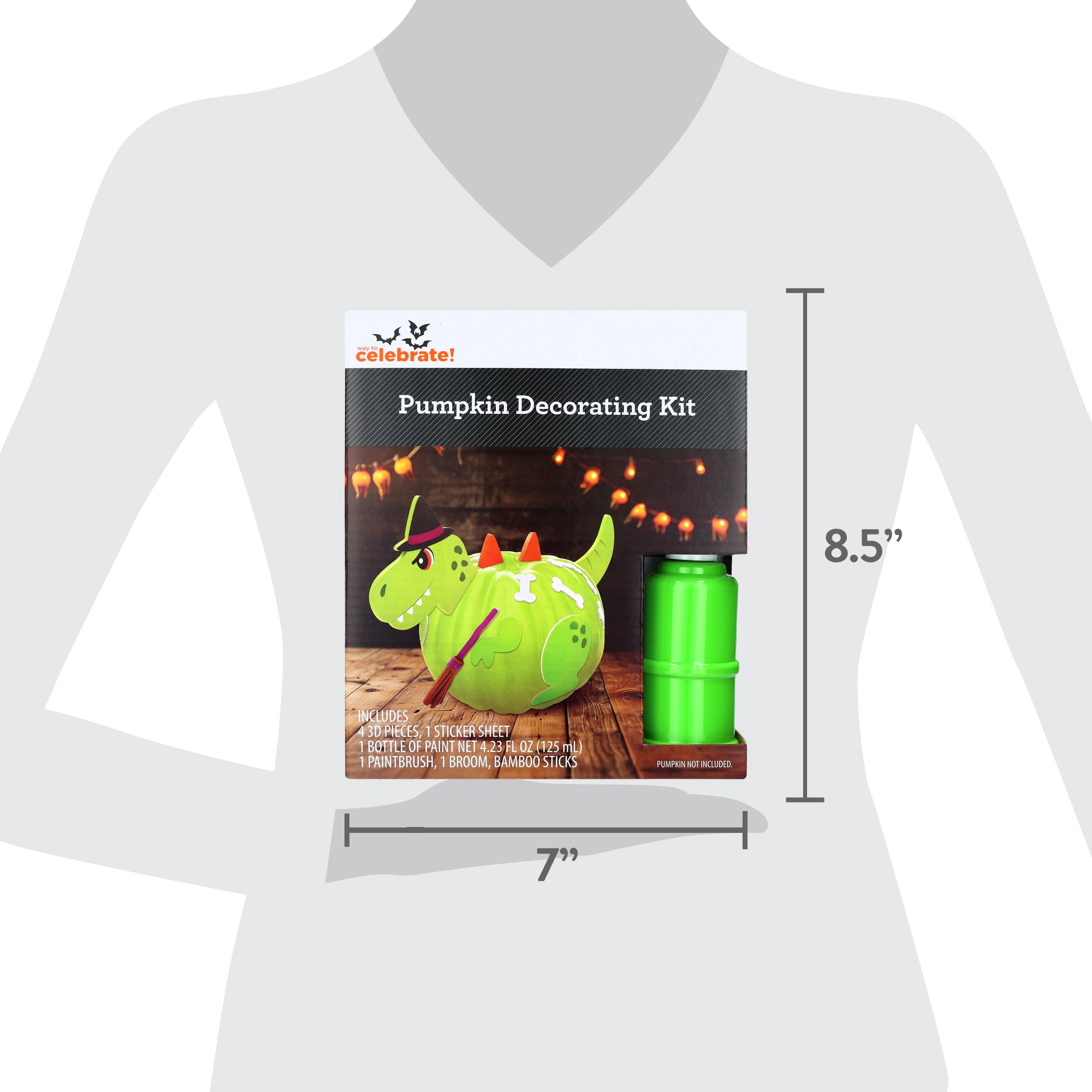 Dinosaur Pumpkin Decorating Kit, Multicolor, Halloween by Way To Celebrate
