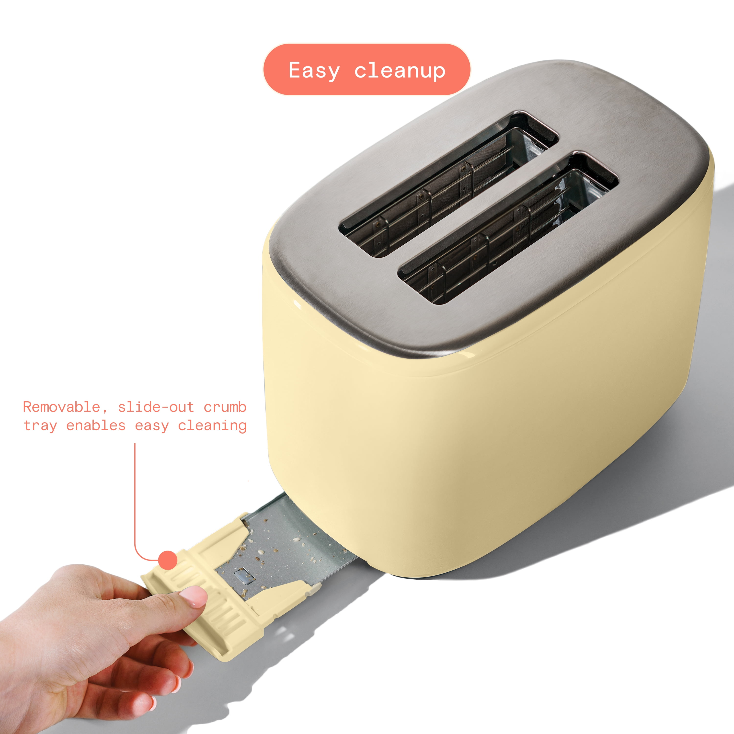 Beautiful 2 Slice Toaster with Touch-Activated Display, Buttercream by Drew Barrymore