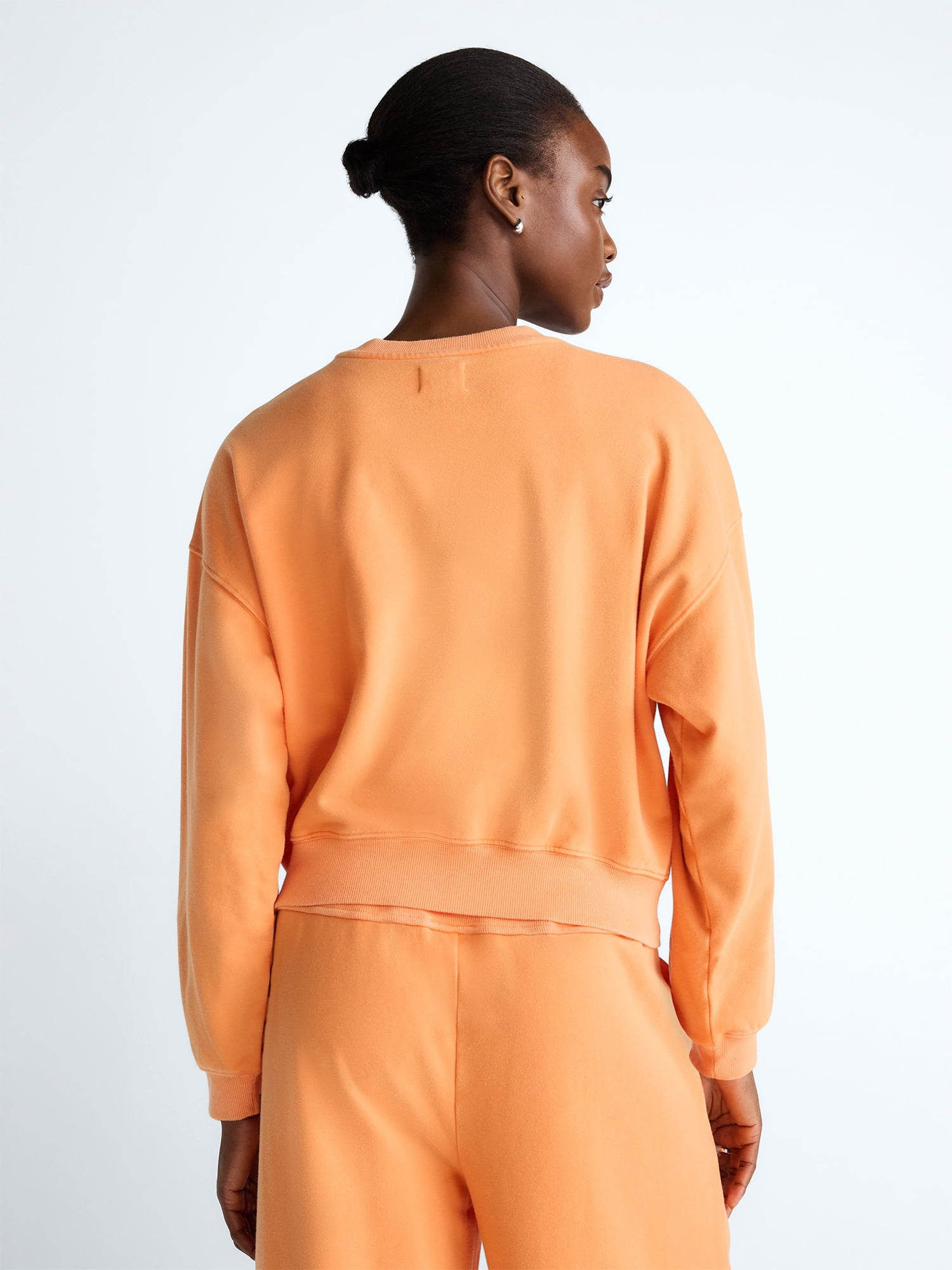 Scoop Women's Mineral Wash Cropped Crewneck Sweatshirt, Sizes XS-XXL
