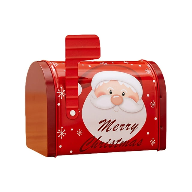 MOQIN Christmas Tinplate Cookie Gift Box with Reindeer Design | Empty Xmas Decorative Candy Tins | Biscuit/Chocolate Storage Containers for Holiday Baking & Festive Treat Displays