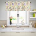 thumbnail image 5 of Valances for Windows Easter Colorful Eggs Watercolor Flower Rod Pocket Short Curtain for Bathroom Living Room Bedroom Spring Floral on Yellow 1 Panel 54x18in, 5 of 9