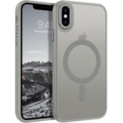 for iPhone Xs Max Case [Compatible with Magsafe] Translucent Matte Magnetic iPhone Xs Max Phone Case Slim Thin Shockproof Women Men Protective Cases Cover for iPhone Xs Max 6.5" 2018, Grey