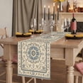 thumbnail image 2 of Boho Blue 70 Inch Table Runner, Southwestern Ethnic Geometric Rustic Farmhouse Dresser Scarf Cotton & Linen Tablerunner for Dining/Kitchen Island/Holiday Party Décor 13" x 70", 2 of 9
